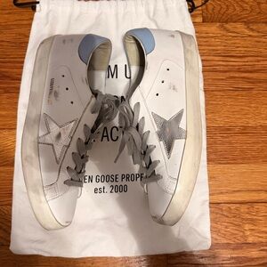 Golden Goose Superstar w/silver star - Size 39/9